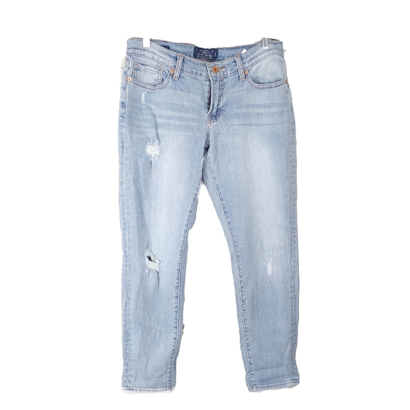 Lucky Brand Womens 4/27 Sienna Cigarette Light Blue Distressed Jeans - Picture 2 of 6
